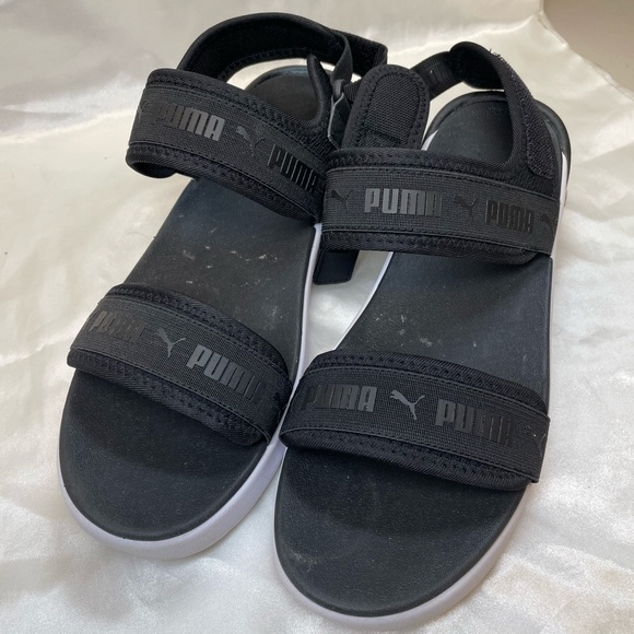 Cute Preowned PUMA Sportie Sandal Women Shoes Size 8, Color: Black/White - Picture 5 of 5